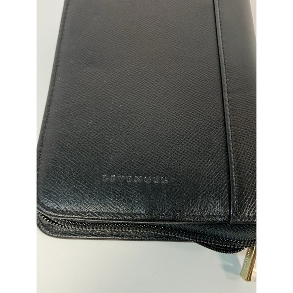 Levenger Black & White Leather Travel Organizer Tech Accessories Storage Case - Picture 7 of 14